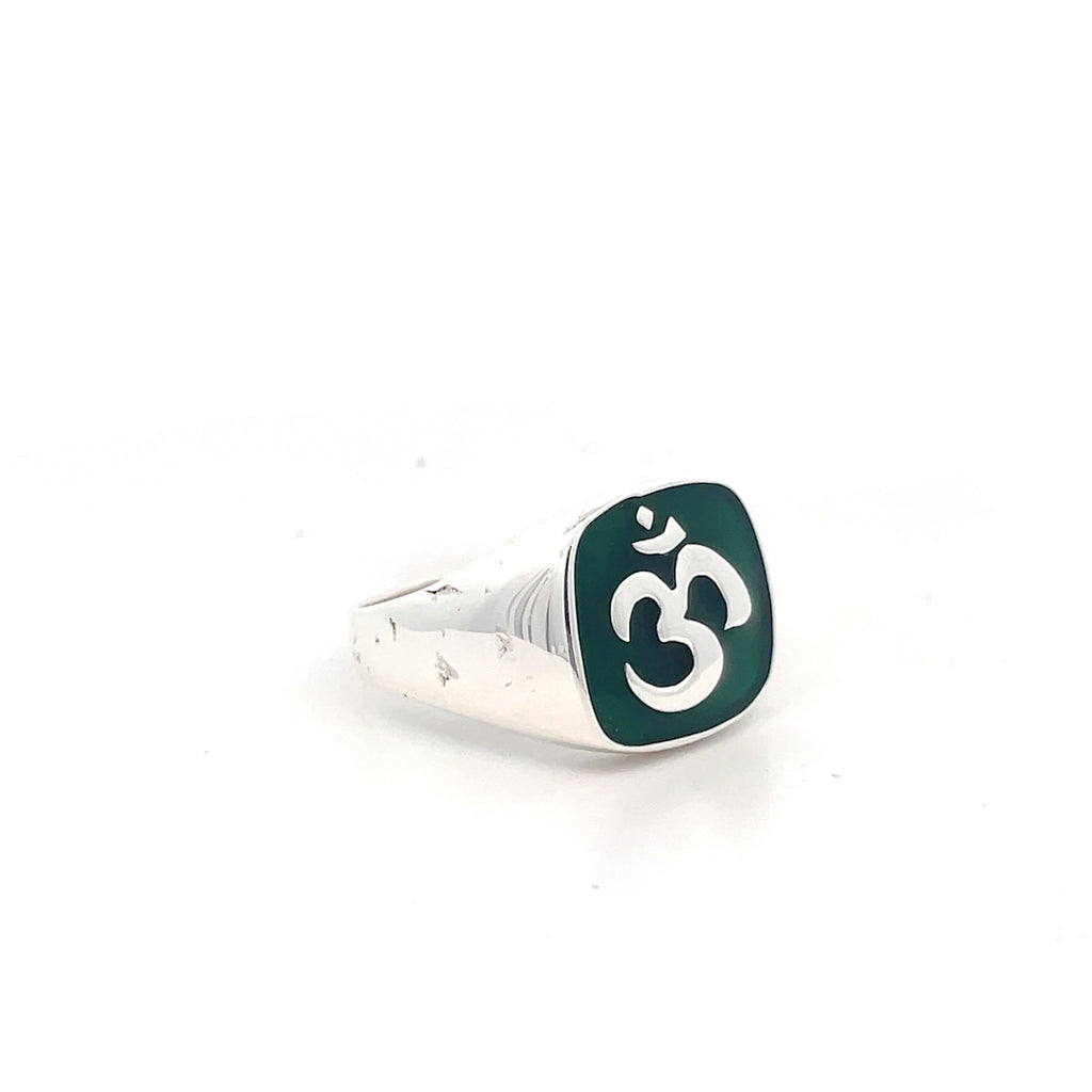Unique Hindu Aum Om Ohm Word Sterling Silver Ring Jewelry Size 25