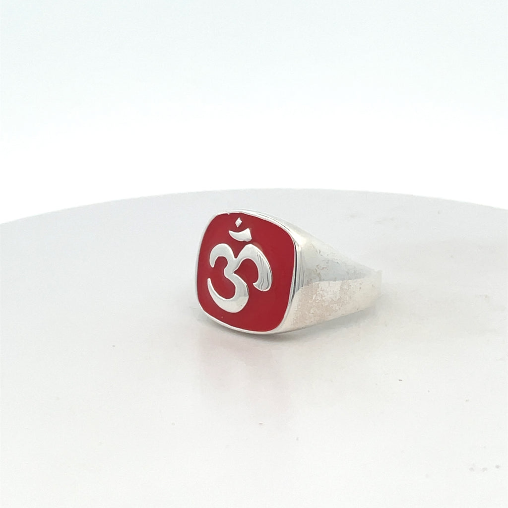 Unique Hindu Aum Om Ohm Word Sterling Silver Ring Jewelry Size 25
