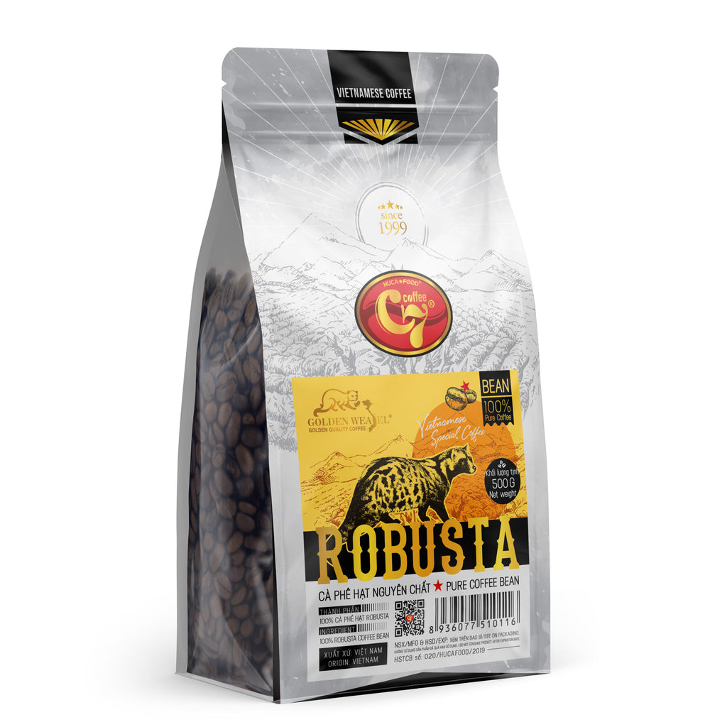 Golden Weasel Vietnamese Coffee Pure Beans Coffee Arabica Robusta Moka & Luwak 500G