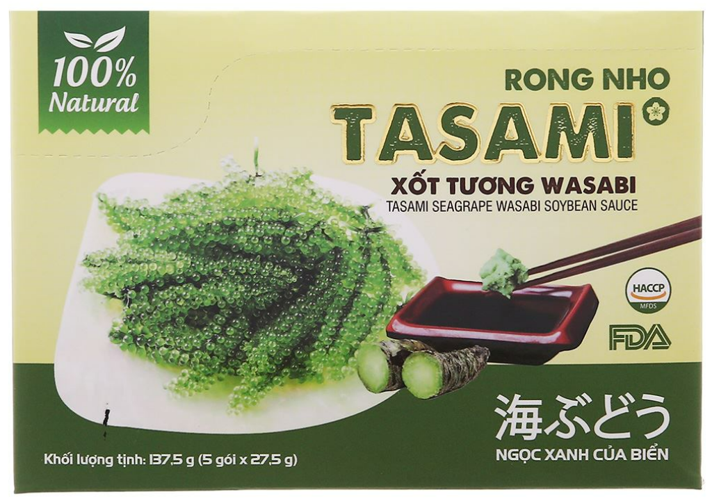 Tasami Seagrapes Wasabi Soybean Sauce 75g/ 100g/ 137.5g x 1 box | 100% Natural