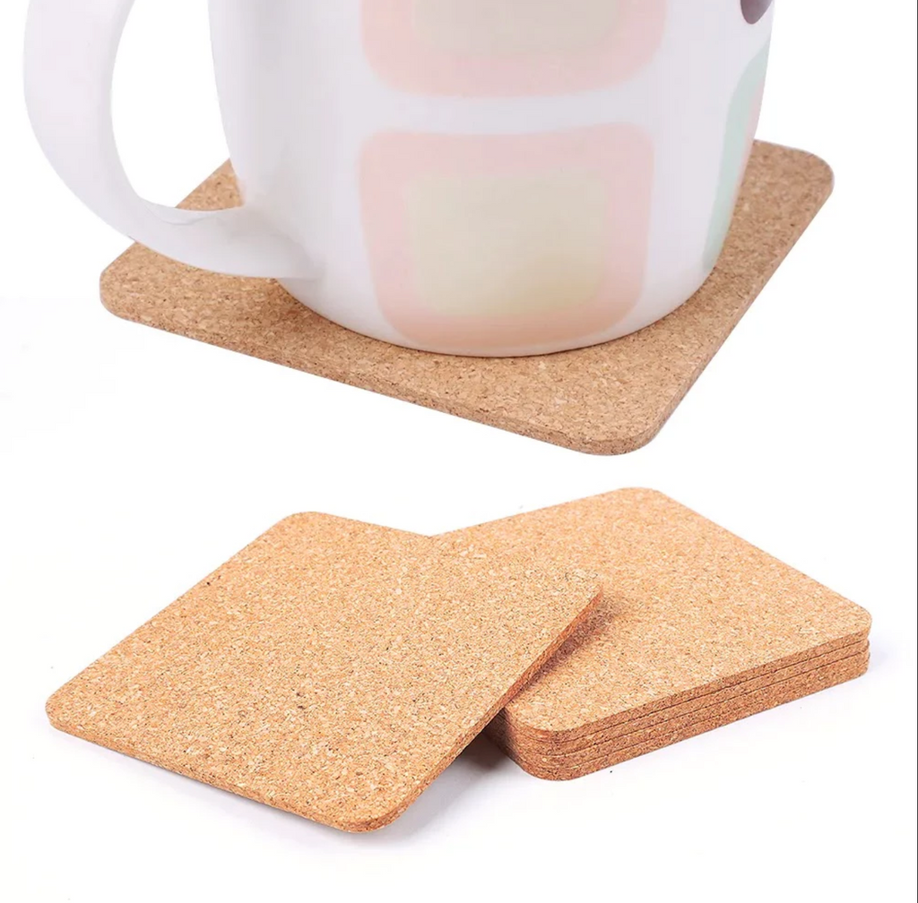 Set of 2/ Set of 6 Cork Coasters Absorbent with Holder Drink Coffee Tea Cup Decor