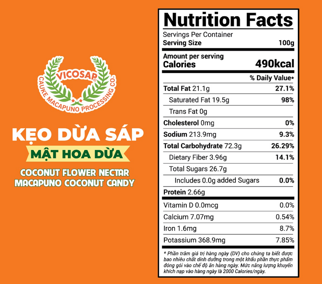 Coconut Flower Nectar Macapuno Coconut Candy Box 180g Sugar-Free