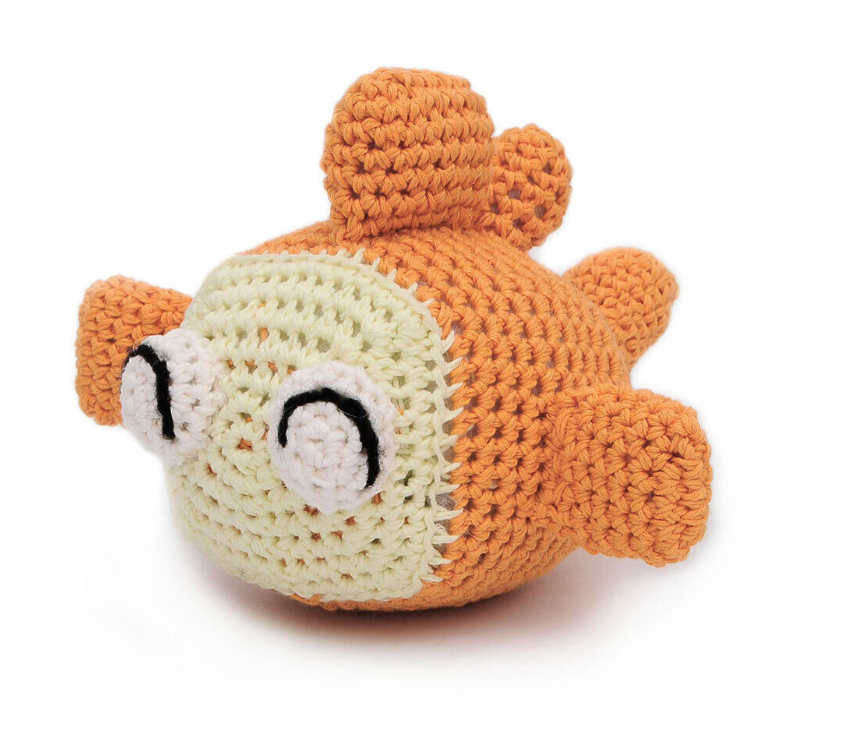 Happy Goldfish Handmade Amigurumi Stuffed Toy Knit Crochet Doll VAC