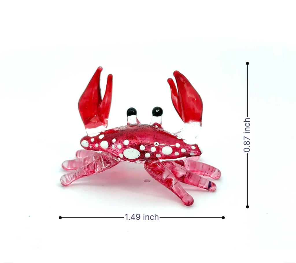 Colorful Blown Glass Crab Figurine Ocean Inspired Miniature Coastal Decor