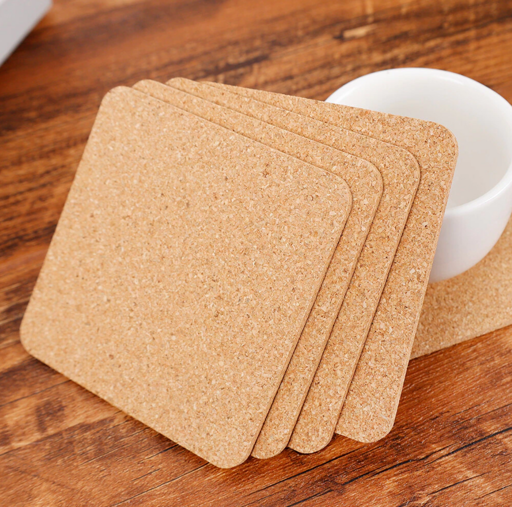 Set of 2/ Set of 6 Cork Coasters Absorbent with Holder Drink Coffee Tea Cup Decor