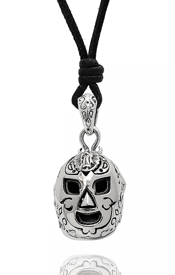 Wrestling Mask 925 Sterling Silver Pendant Necklace Jewelry