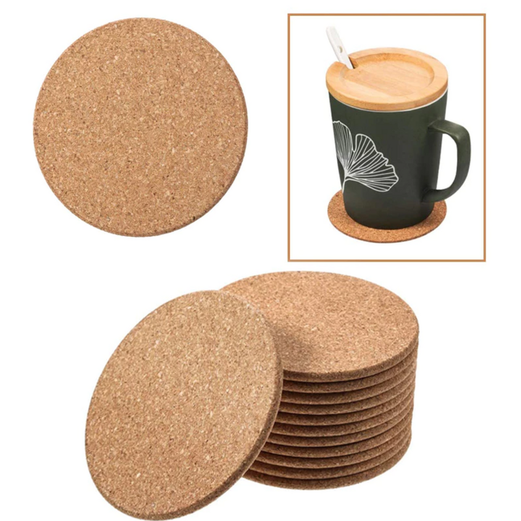 Set of 2/ Set of 6 Cork Coasters Absorbent with Holder Drink Coffee Tea Cup Decor