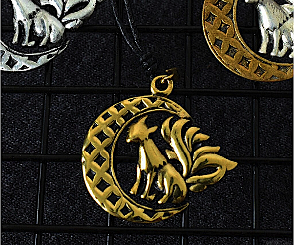 Celtic Crescent Moon 92.5 Sterling Silver Gold Brass Necklace Pendant Jewelry