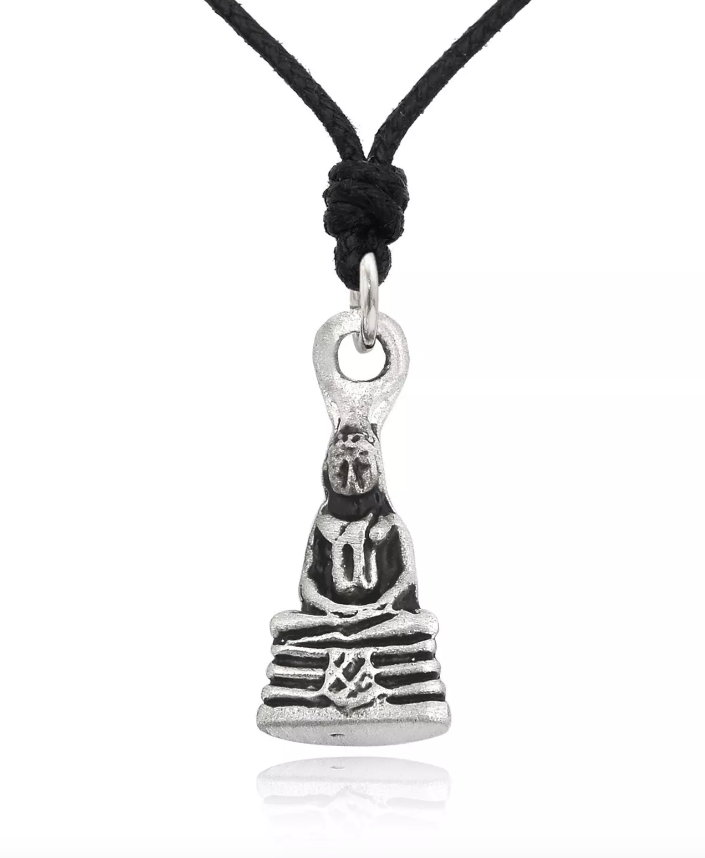 New Handmade Buddha Meditation Gold Brass Charm Necklace Pendant Jewelry