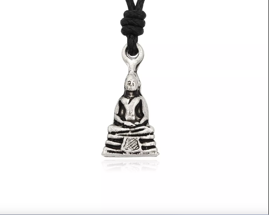 New Handmade Buddha Meditation Gold Brass Charm Necklace Pendant Jewelry