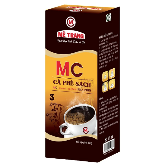 Me Trang Coffee Vietnamese Coffee Weasel, Ocean Blue, MC Clean 250 Grams