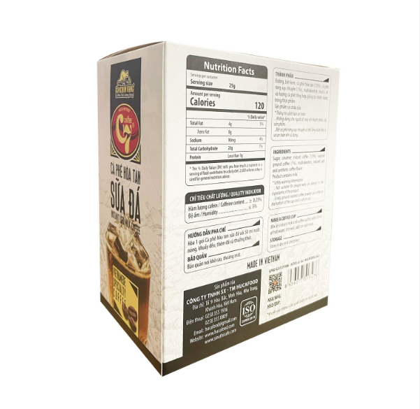 Huca Food - Instant Iced Milk Coffee Vietnamese Special Coffee 250g ( 10 x 25 g)