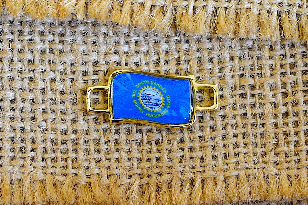 50 States In United State Flag Shoe Lace Keeper Union Worker Charm Work Boots