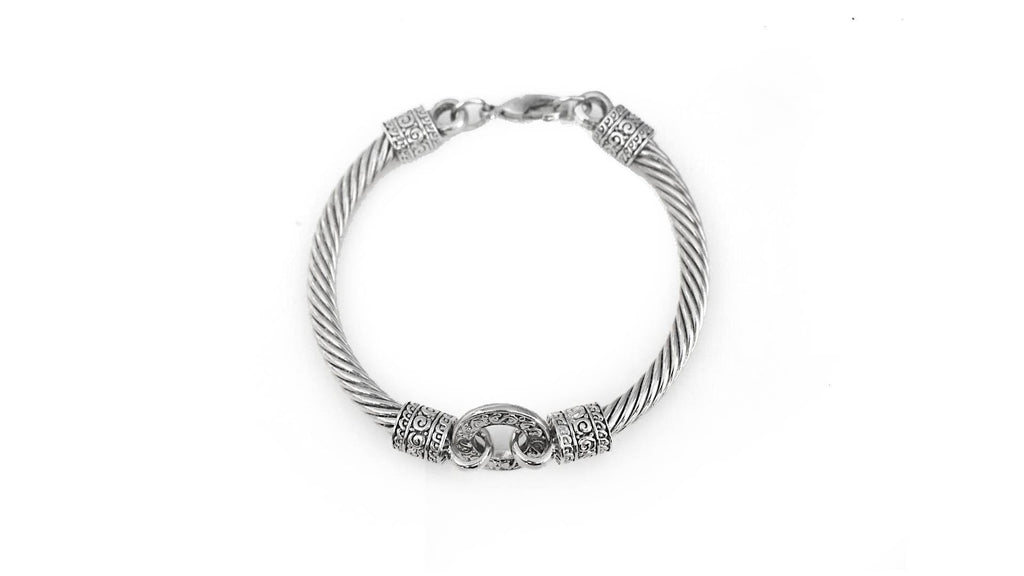Elegant Two-Tone Stainless Steel Bangle Silver & Gold Color Jewelry