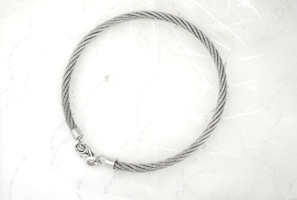 Elegant Two-Tone Stainless Steel Bangle Silver & Gold Color Jewelry