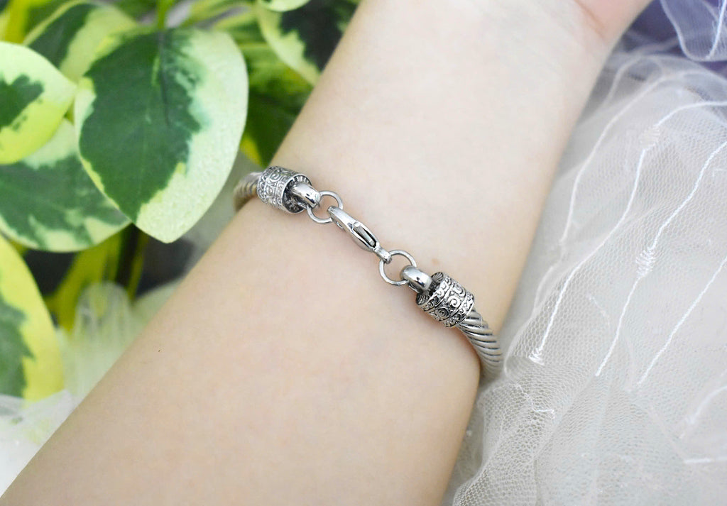 Elegant Two-Tone Stainless Steel Bangle Silver & Gold Color Jewelry