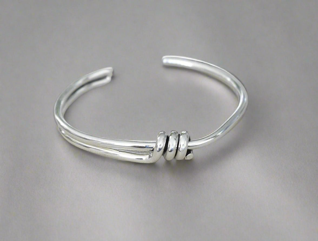 Handmade Fashion Knot Twisted Cuff Bracelet Sterling Silver Bracelet Jewelry