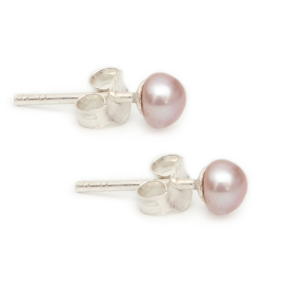 Genuine Pearl Earrings 92.5 Sterling Silver Round Pearl Stud Freshwater Pearls Jewlery For Women