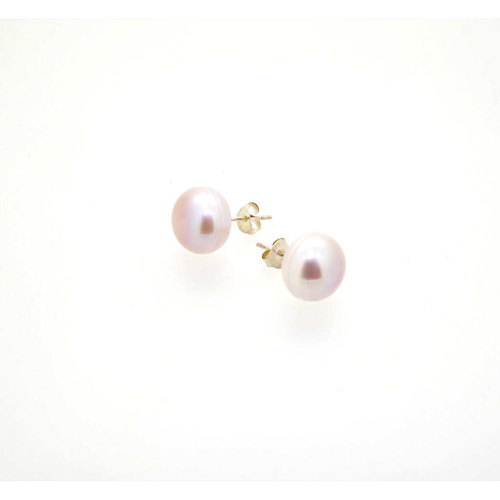 Genuine Pearl Earrings 92.5 Sterling Silver Round Pearl Stud Freshwater Pearls Jewlery For Women