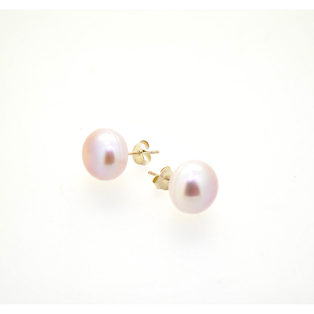 Genuine Pearl Earrings 92.5 Sterling Silver Round Pearl Stud Freshwater Pearls Jewlery For Women