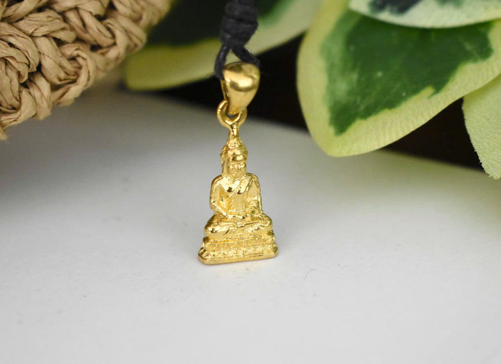 New Buddha Meditation Silver Gold Color Buddha Metal Charm Necklace Pendant Jewelry