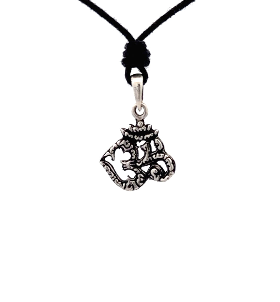 New Om Ohm Hindu Word Yoga Silver Pewter Charm Necklace Pendant Jewelry