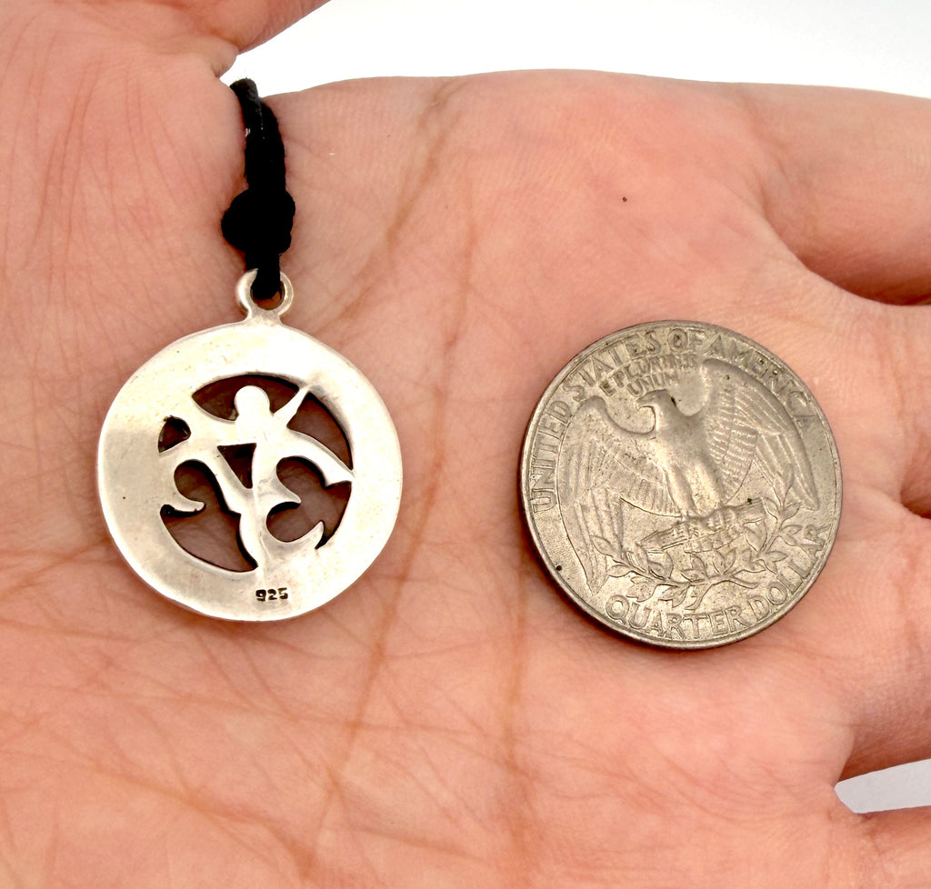 Trendy Hindu Om Ohm 92.5 Sterling Silver Pewter Brass Necklace Pendant Jewelry