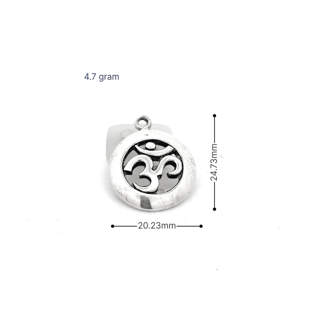 Trendy Hindu Om Ohm 92.5 Sterling Silver Pewter Brass Necklace Pendant Jewelry