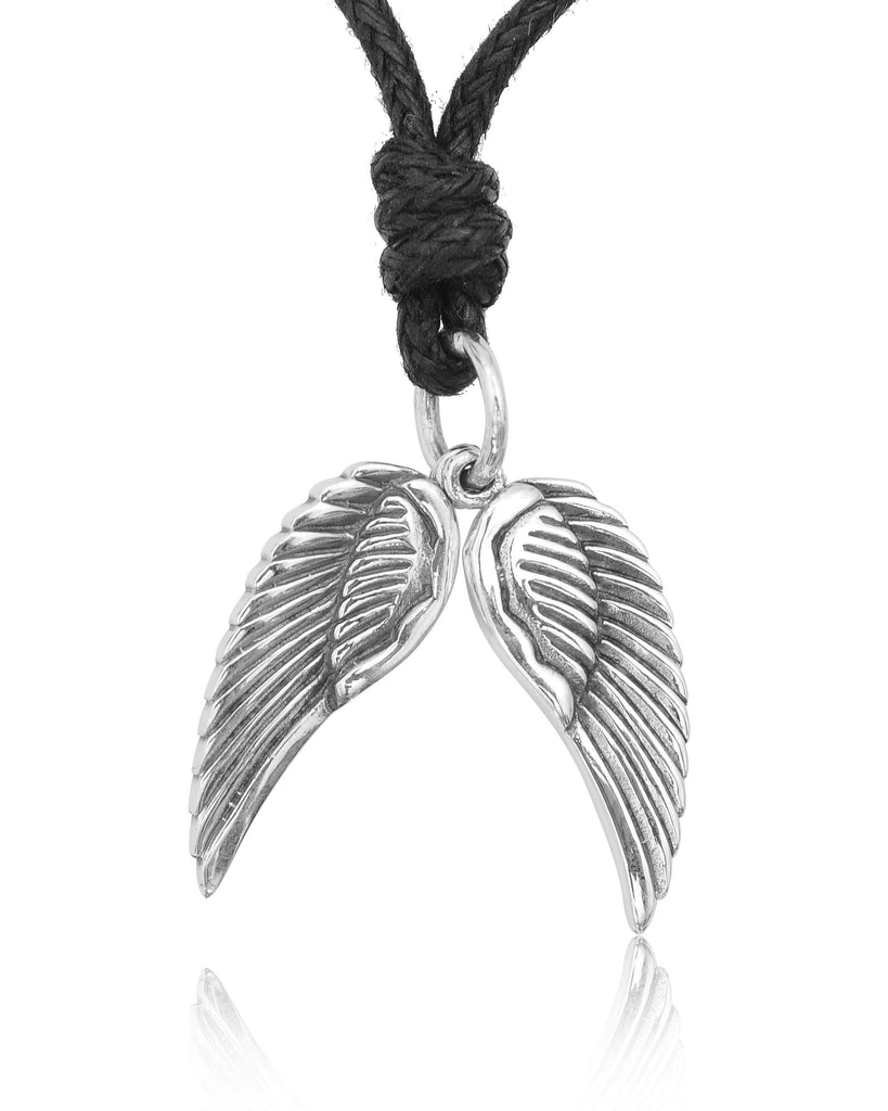 Pair Angel Wings 92.5 Sterling Silver Pewter Brass Necklace Pendant Jewelry