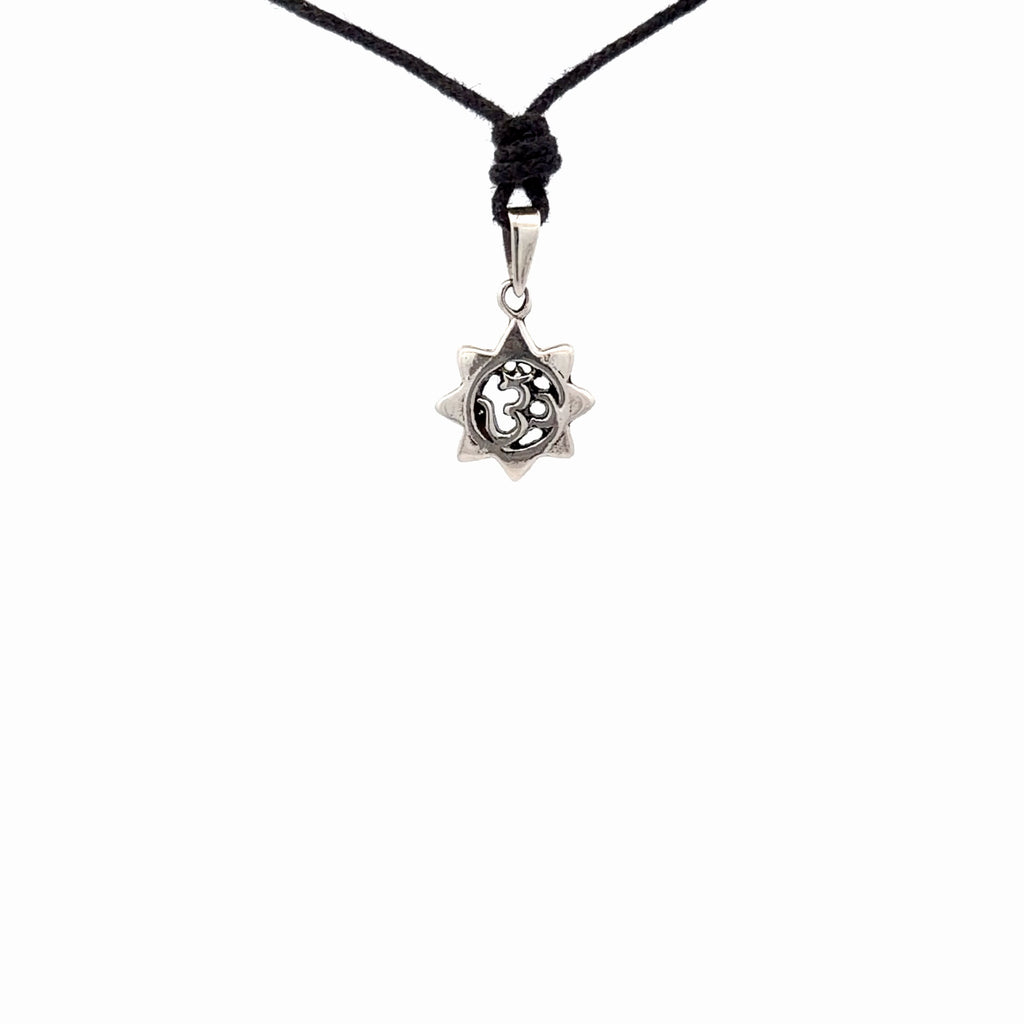 Sunflower Hindu Ohm 92.5 Sterling Silver Pewter Gold Brass Necklace Pendant Jewelry