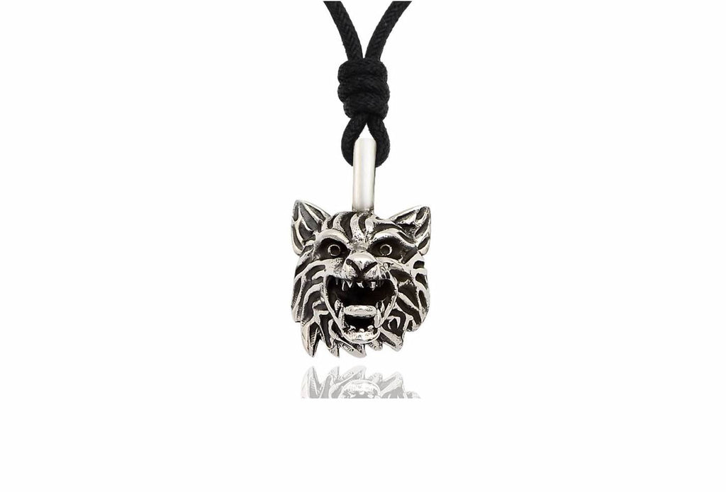 Wolf Head Dog Sterling Silver Pewter Gold Brass Charm Necklace Pendant Jewelry