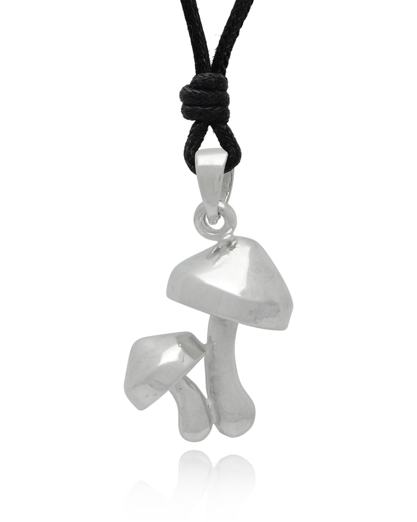 Cute Mushroom 92.5 Sterling Silver Brass Charm Necklace Pendant Jewelry