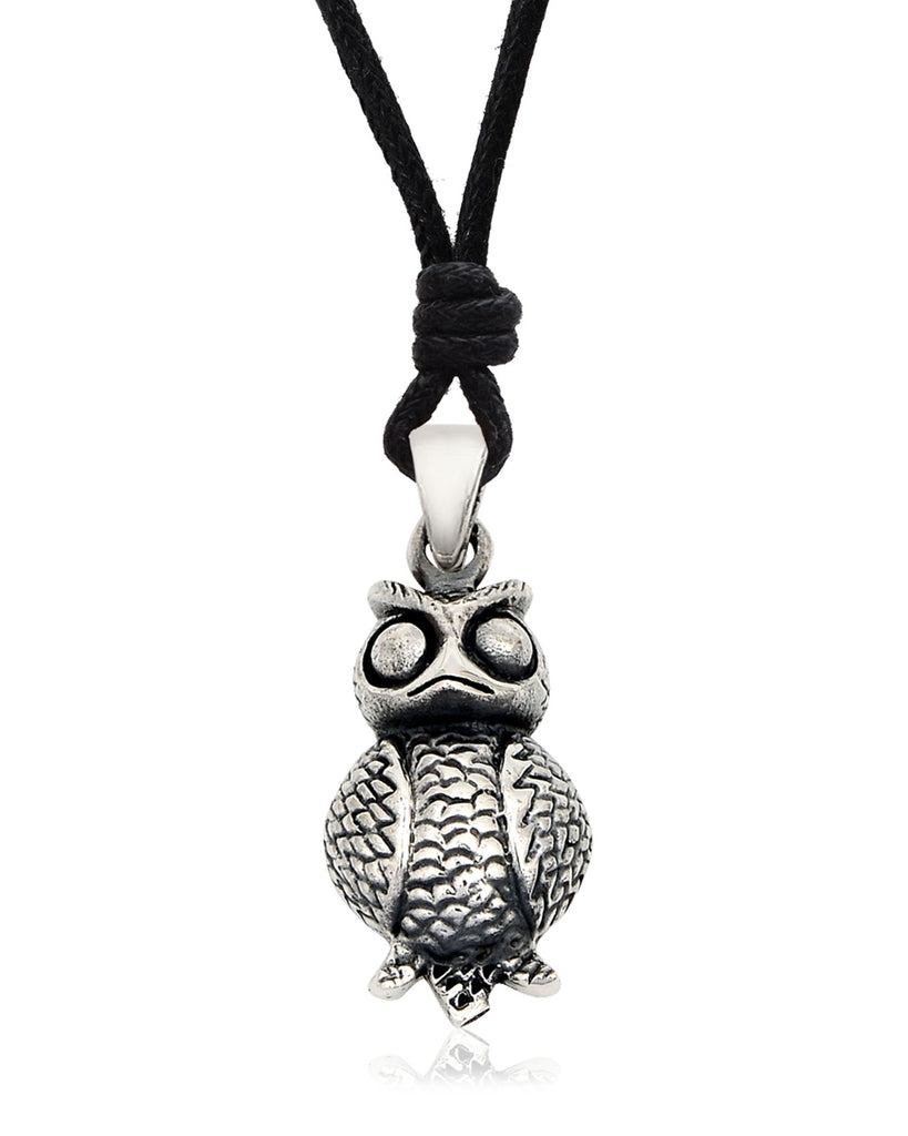 Unique Owl Bird Handmade 92.5 Sterling Silver Brass Pewter Necklace Pendant Jewelry