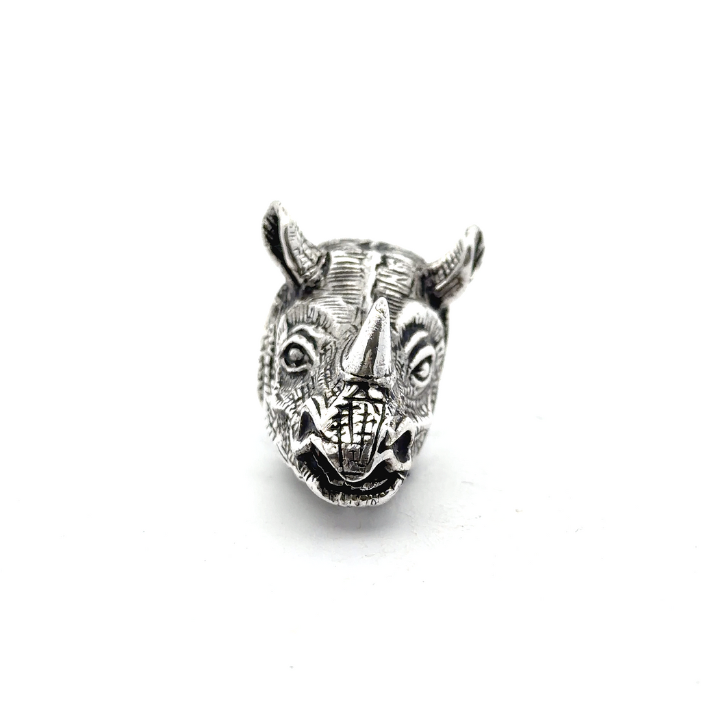 Rhino Head Rhinoceros 92.5 Sterling Silver Brass Gold Necklace Pendant Jewelry