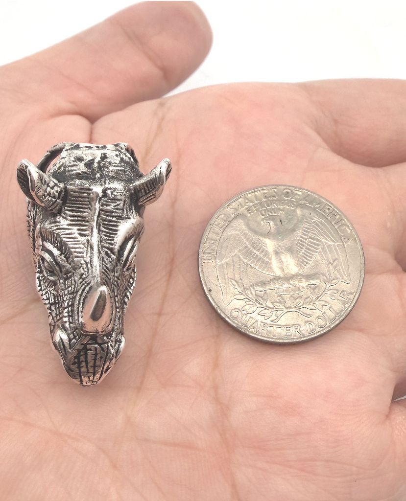 Rhino Head Rhinoceros 92.5 Sterling Silver Brass Gold Necklace Pendant Jewelry