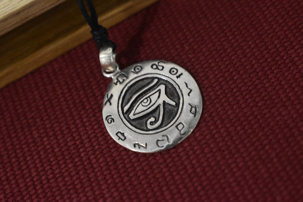 Egyptian Eye of Ra Horus Silver Pewter Gold Brass Charm Necklace Pendant Jewelry