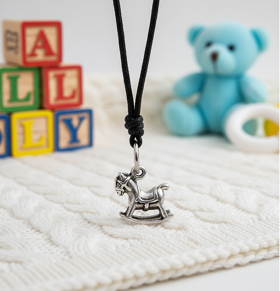 New Rocking Horse Toy Charm 92.5 Sterling Silver Gold Brass Necklace Pendant Jewelry