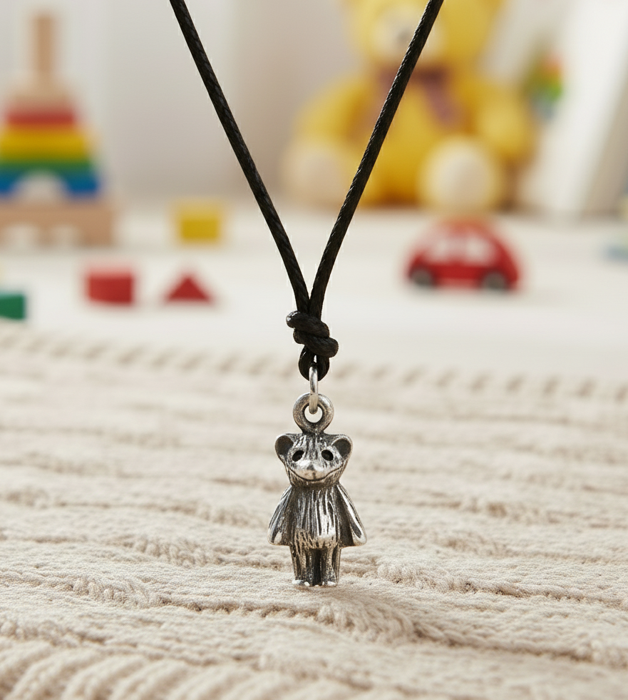 Teddy Bear Doll Charm 92.5 Sterling Silver Pewter Brass Necklace Pendant Jewelry