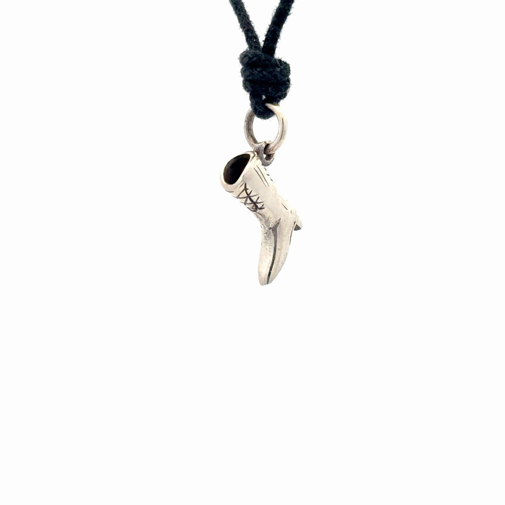 New Cowboy Boot Shoe Charm Sterling-Silver Charm Necklace Pendant Jewelry