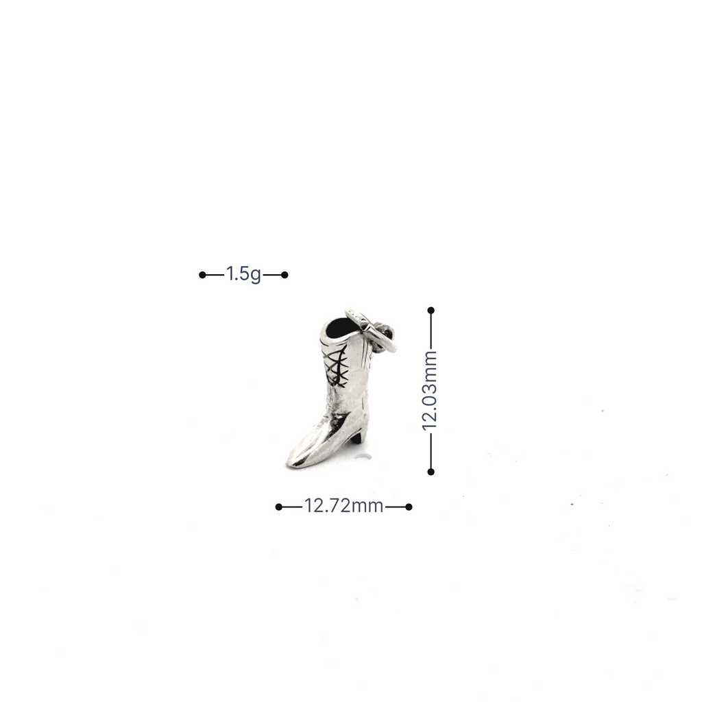 New Cowboy Boot Shoe Charm Sterling-Silver Charm Necklace Pendant Jewelry