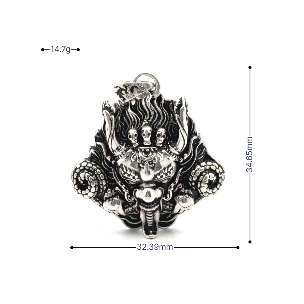 Japanese Hannya Mask 92.5 Sterling Silver Pewter Brass Necklace Pendent Jewelry