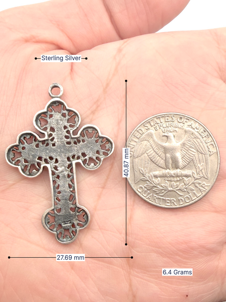 Gothic Celtic Cross Sterling-silver Brass Charm Necklace Pendant Jewelry