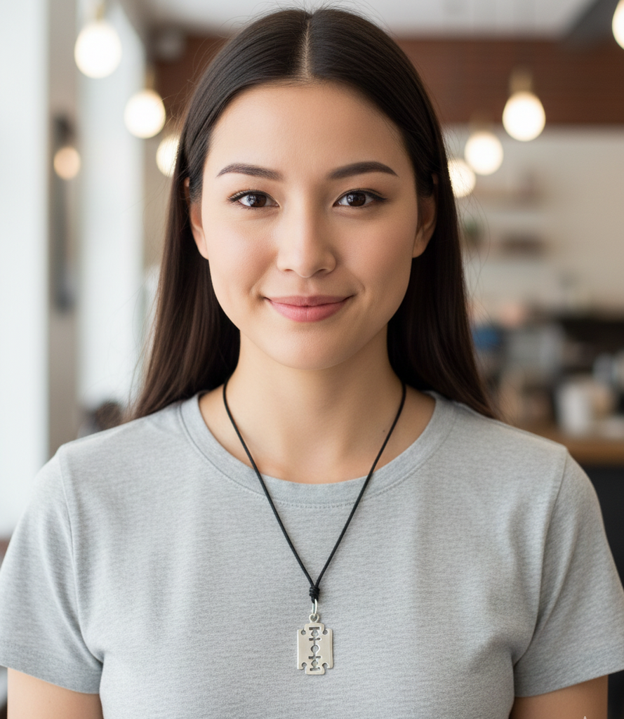 Razor Steam Punk Emo Gothic Sterling Silver Brass Pewter Necklace Pendant Jewelry