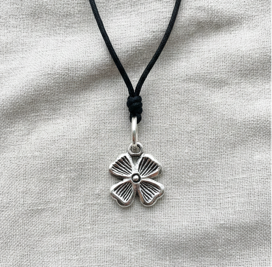 Four Leaf Clover Sterling-silver Pewter Gold Brass Charm Necklace Pendant Jewelry