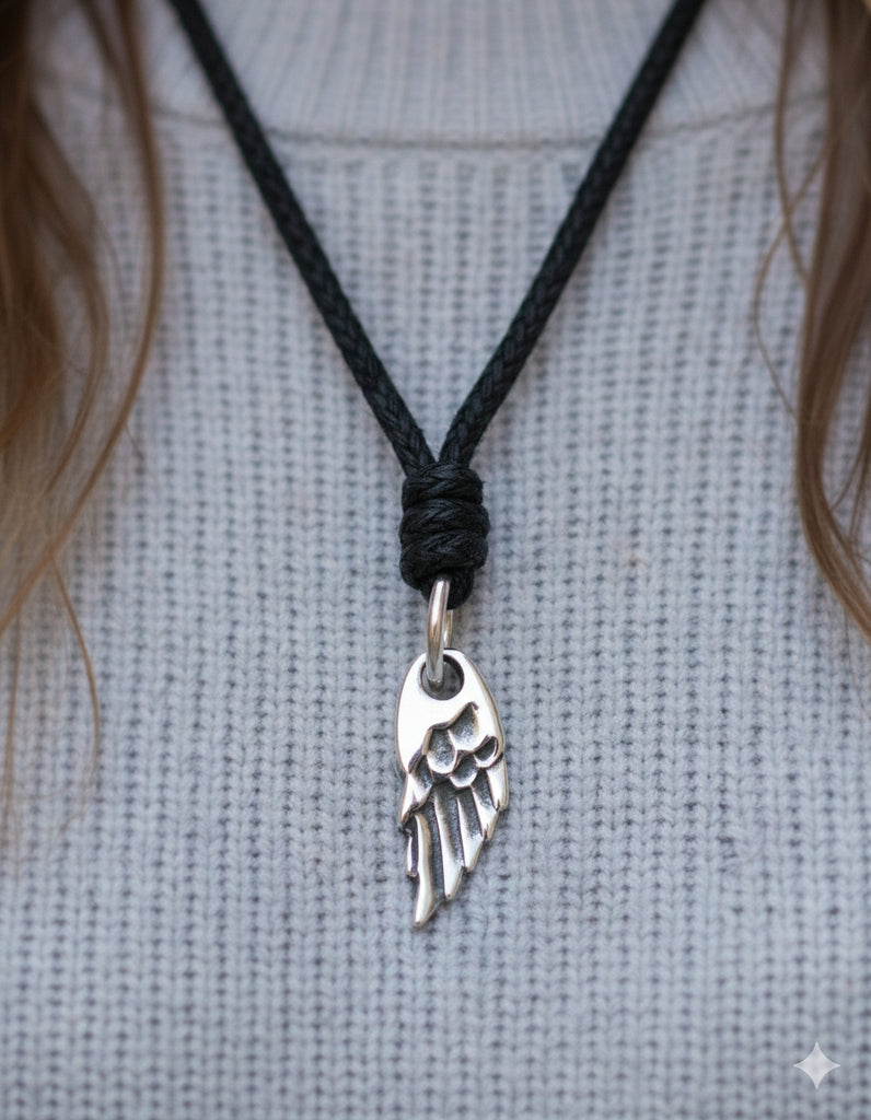 Wing Of An Angel Sterling Silver Brass Pewter Silver Charm Necklace Pendant Jewelry