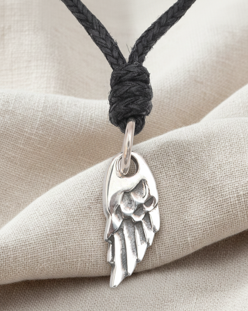 Wing Of An Angel Sterling Silver Brass Pewter Silver Charm Necklace Pendant Jewelry