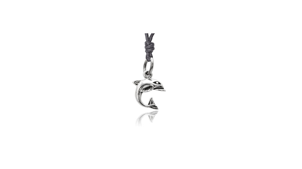 Handmade Lovely Dolphin Silver Pewter Charm Necklace Pendant Jewelry