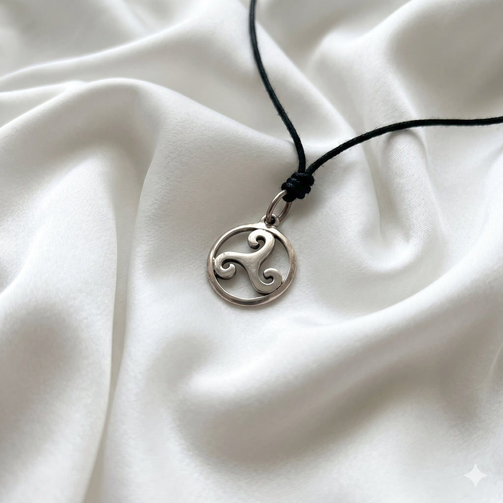Trilogy Triquetra Wave 92.5 Sterling Silver Gold Brass Necklace Pendant Jewelry