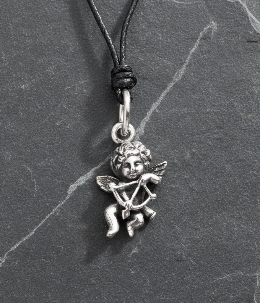 Unique Cupid Cherub 92.5 Sterling-silver Gold Brass Charm Necklace Pendant Jewelry