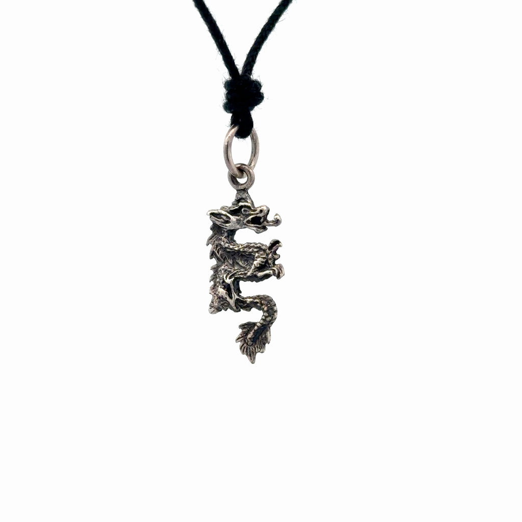 Dragon Chinese Handmade Sterling Silver Gold Brass Necklace Pendant Jewelry